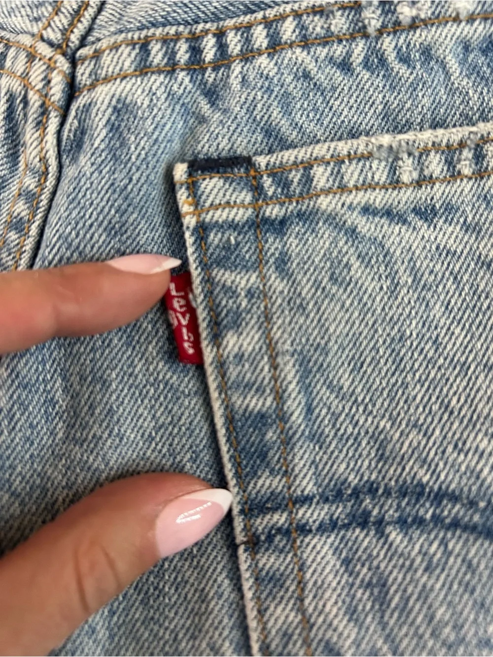 Levi's Light Blue Distressed Denim Shorties with Zipper Accents